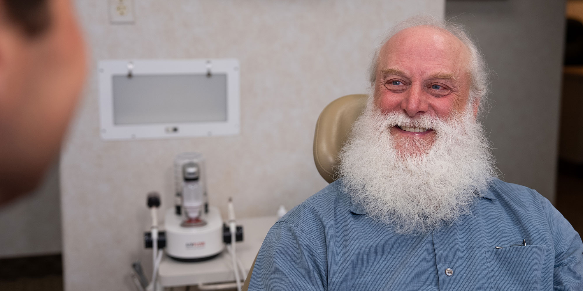 Paitent Smiling at Dentist