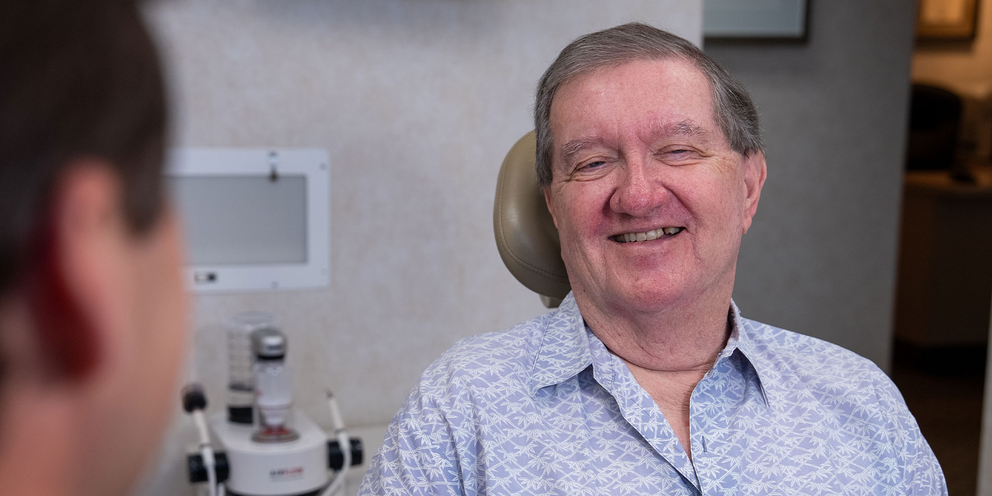 Paitent Smiling at Dentist