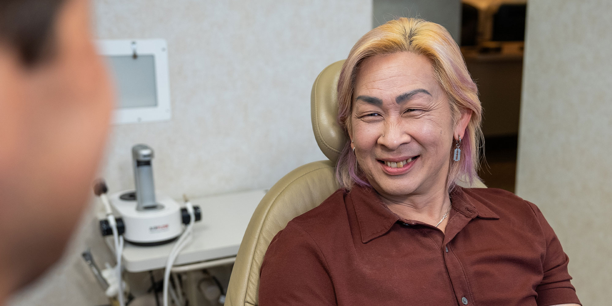 dentist going over sedation options with Paitent
